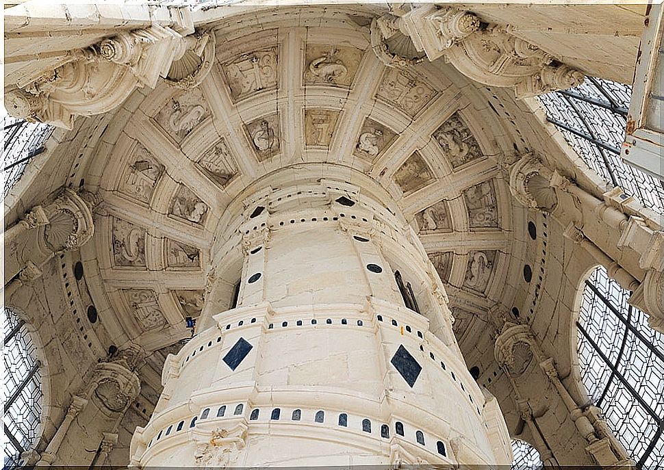 Chambord castle stairs