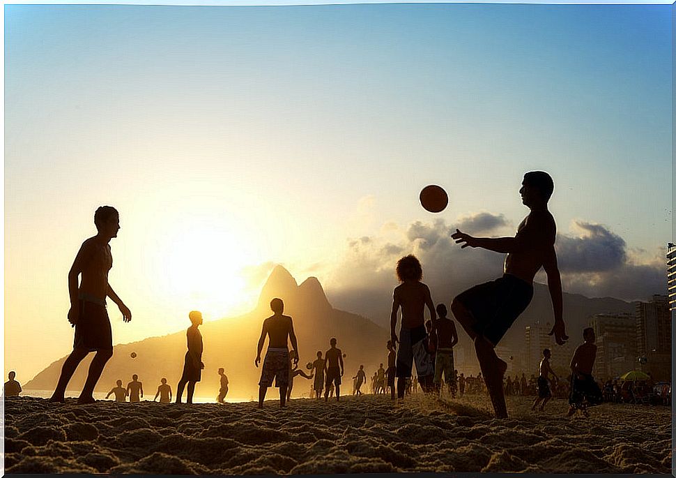 Young people on Ipanema beach