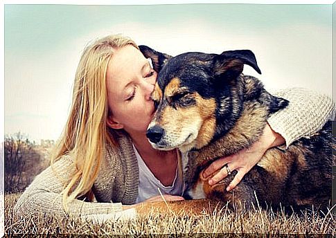 woman with pet