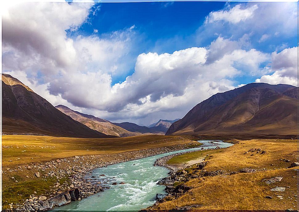 Burkan River in Kyrgyzstan