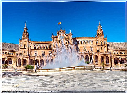 Fountain of the Plaza de España in Seville