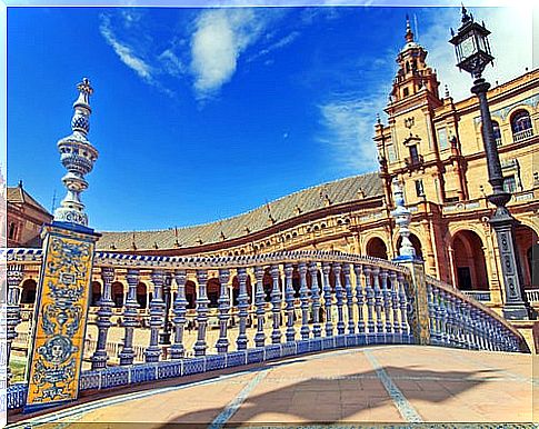 Bridge of the Plaza de España in Seville