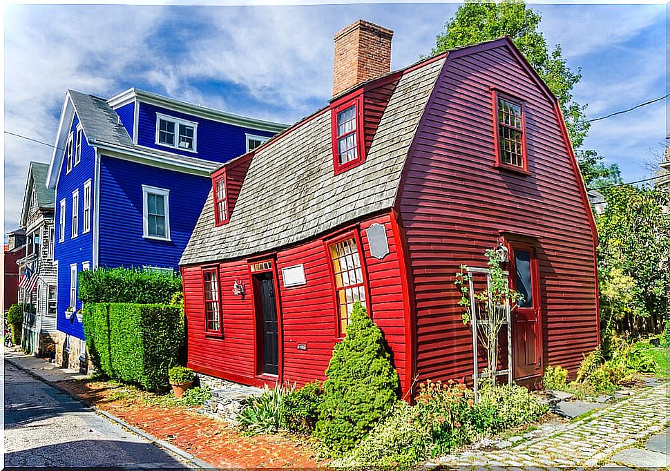 Timber houses in Newport New England