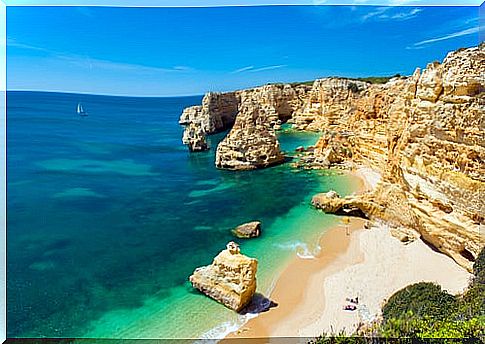 Marinha beach, one of the most beautiful beaches in Portugal