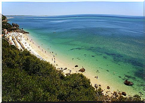 Beaches of Portugal, view of Portinho de Arrábida