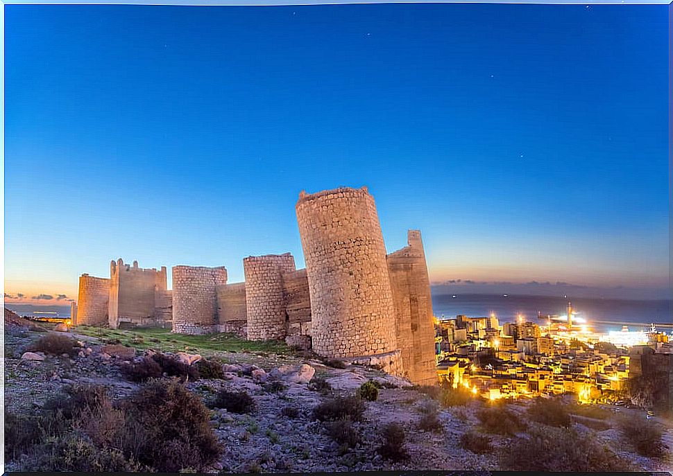 Medieval wall of the Alcazaba of Almería