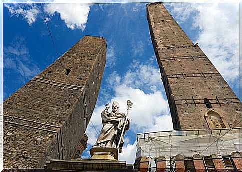 Garisenda and Asinelli Towers in Bologna