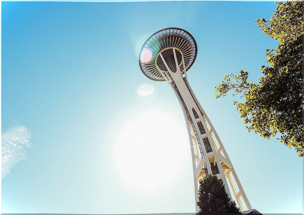 Seattle Space Needle Tower from the base