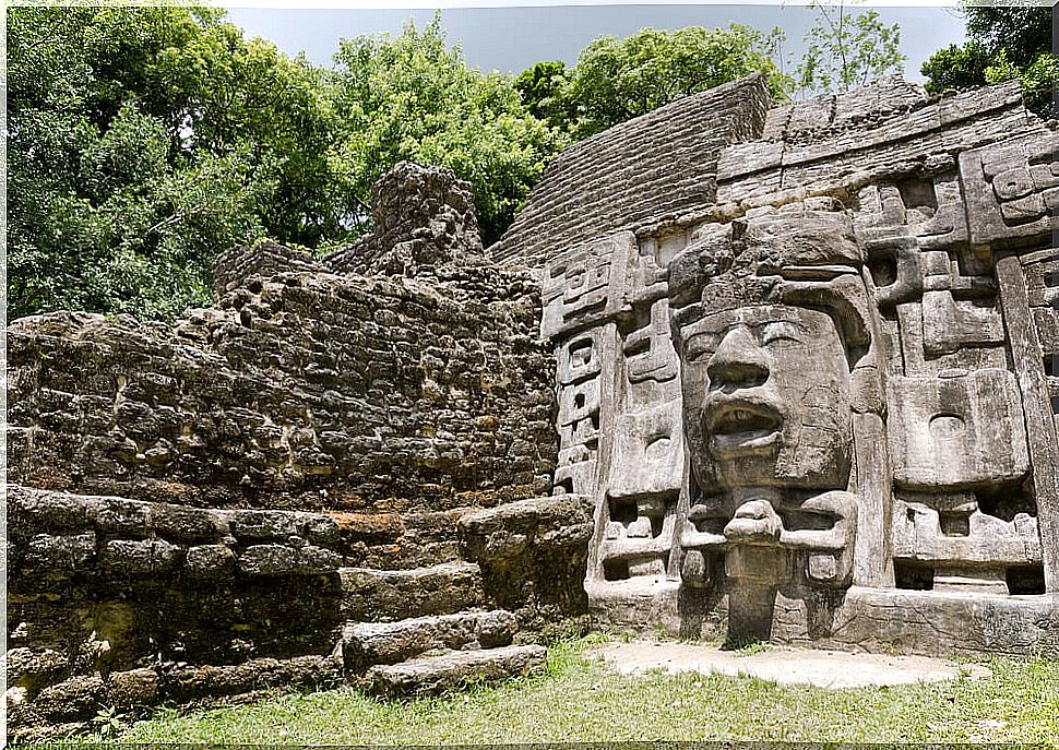 Temple of the Masks in Lamanai, Belize