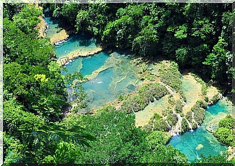 Semuc Champei waterfalls in Guatemala