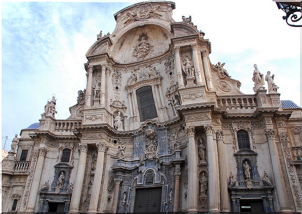 Main facade of the cathedral of Murcia