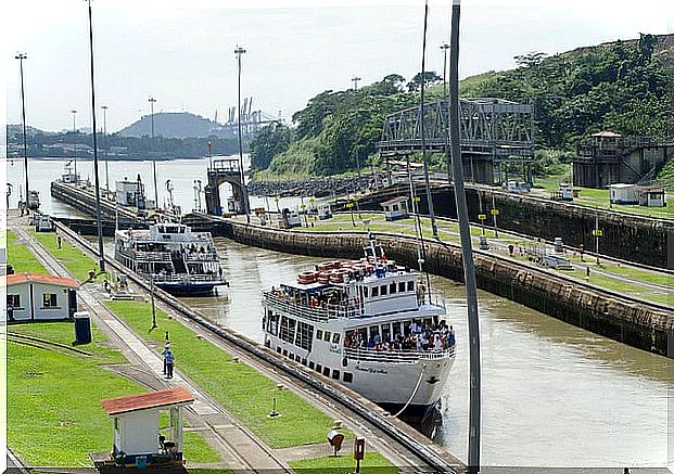 Miraflores Locks on the Panama Canal