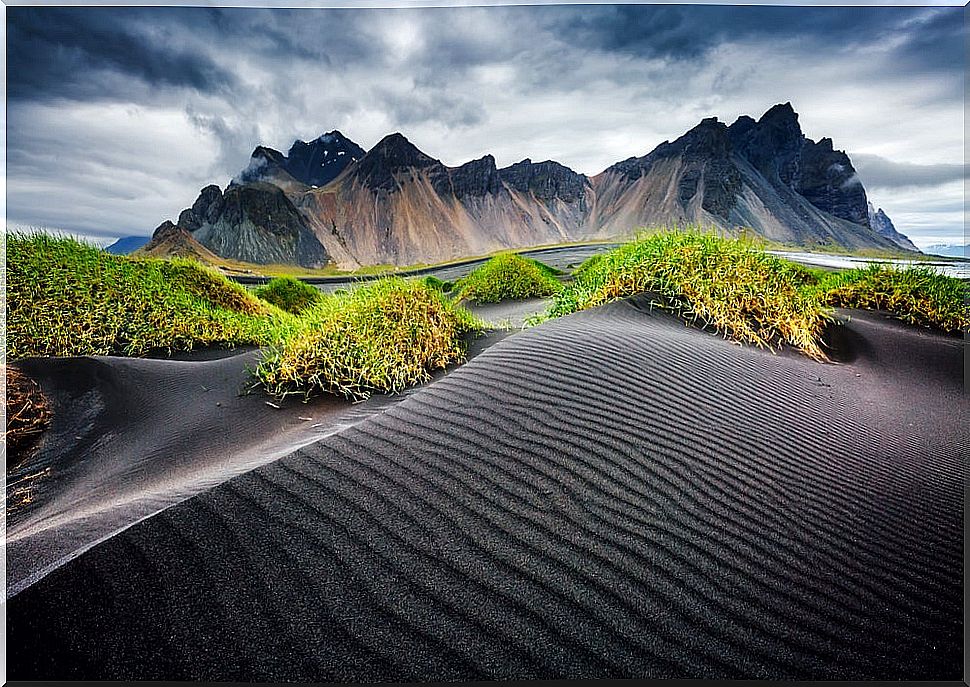 Stokkness volcanic landscape in Iceland