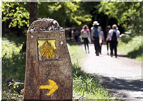 Sign on the Camino de Santiago