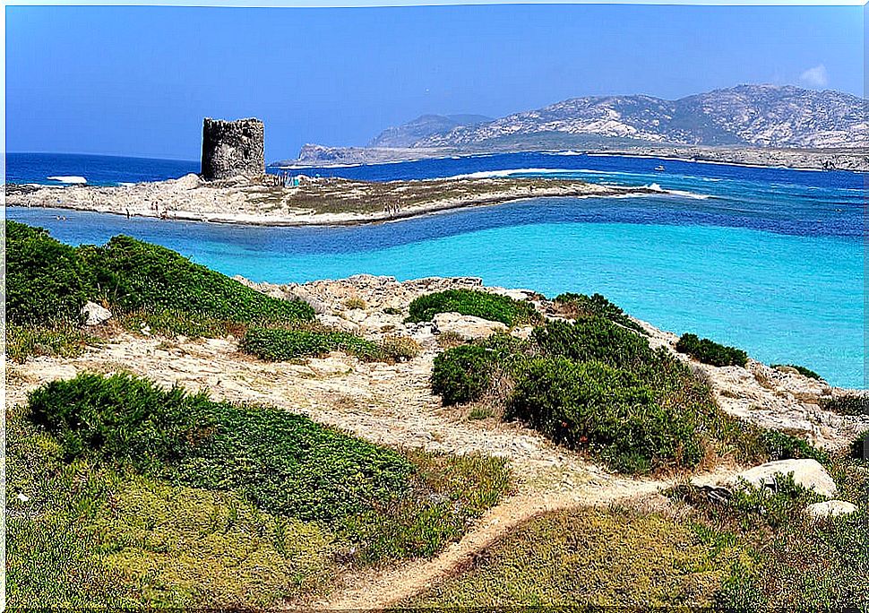 View of La Pelos beach and the Aragonese tower