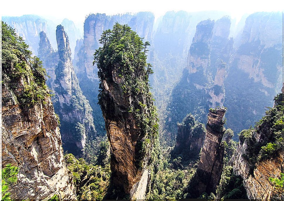 Rock formations in Zahngjiajie