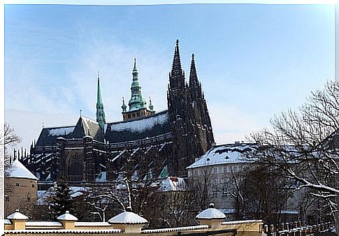 Prague Cathedral in winter