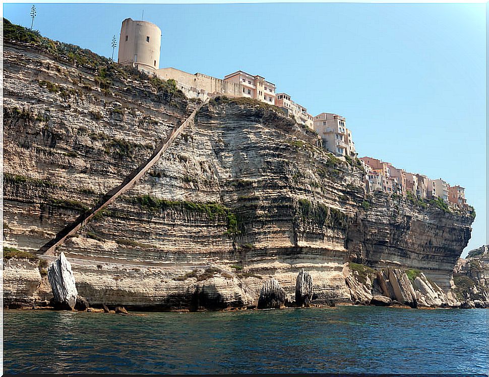 View from the sea of ​​the Stairs of the King of Aragon