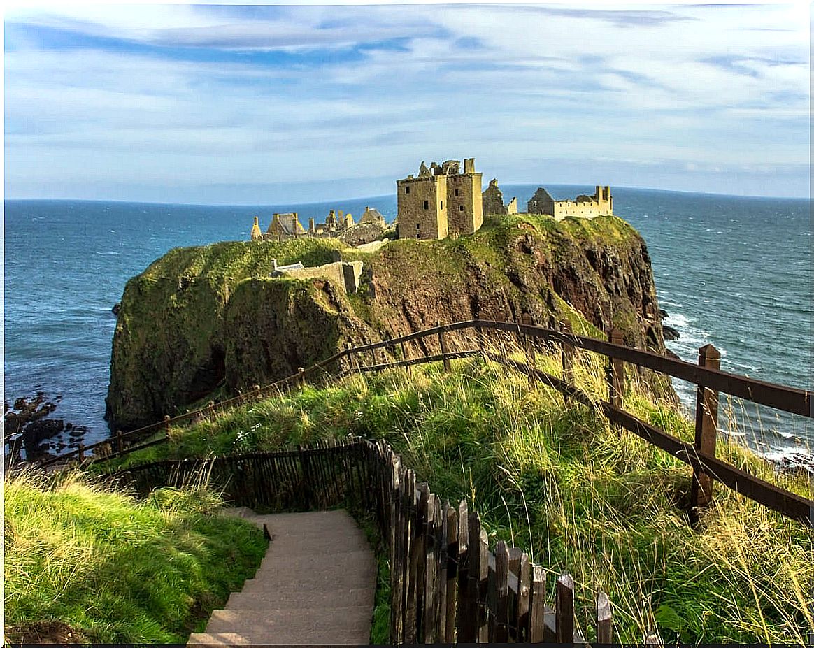 Dunnotar Castle, on the Scottish coast.