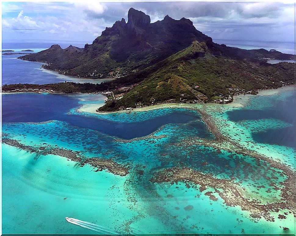 Aerial view of Bora Bora