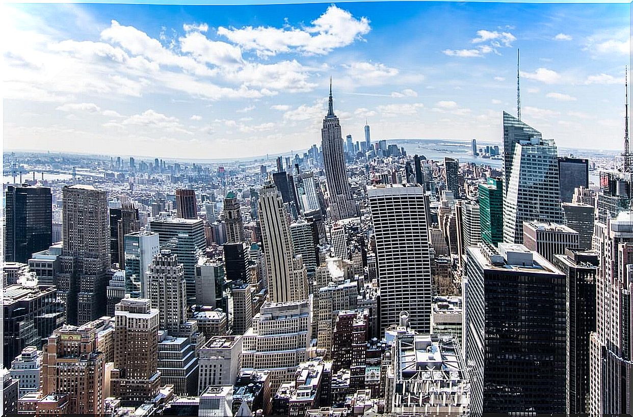 Aerial view of New York City