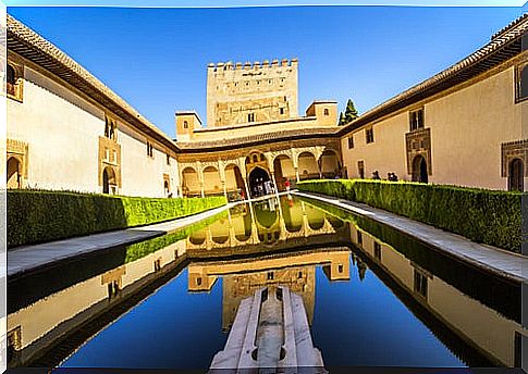 Patio in the Alhambra in Granada