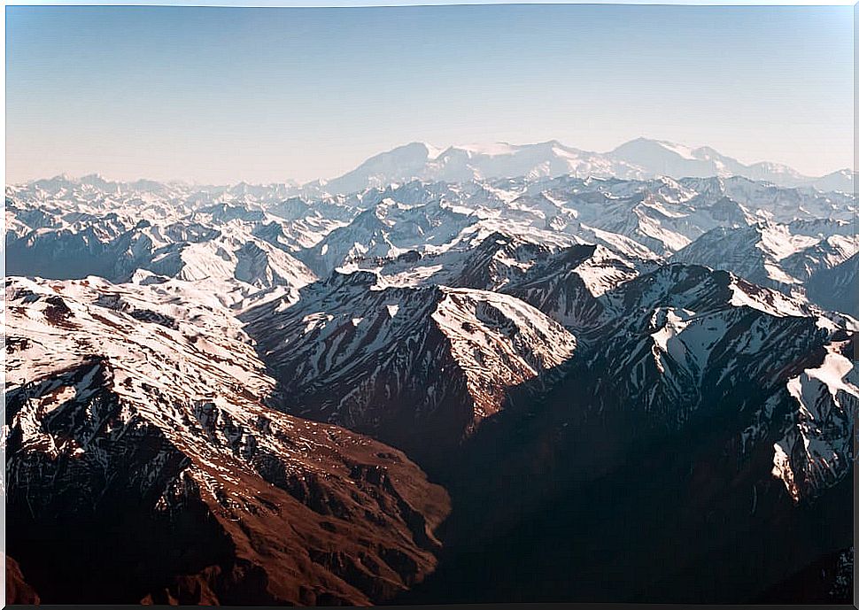 Aerial view of the Andes