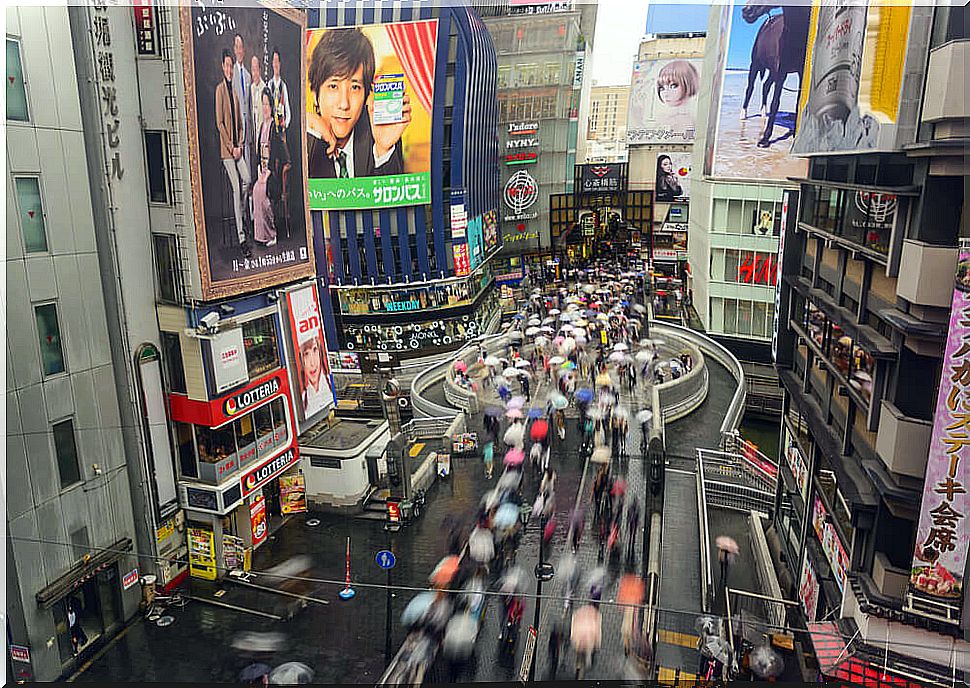 Tourism during Golden Week in Osaka.