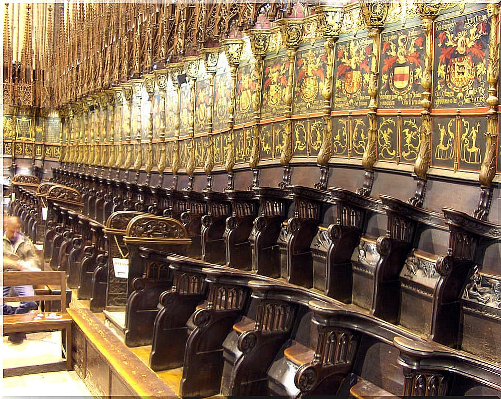 Choir of the gothic cathedral of Barcelona