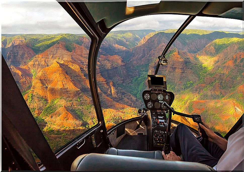 Helicopter over the Grand Canyon