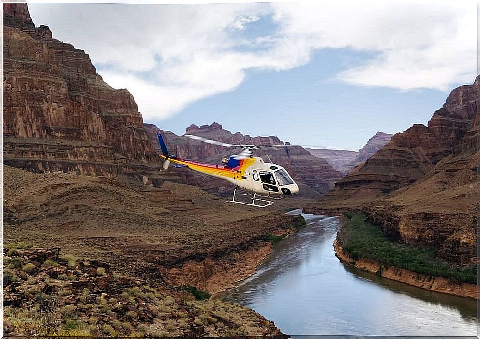 Helicopter over the Colorado River