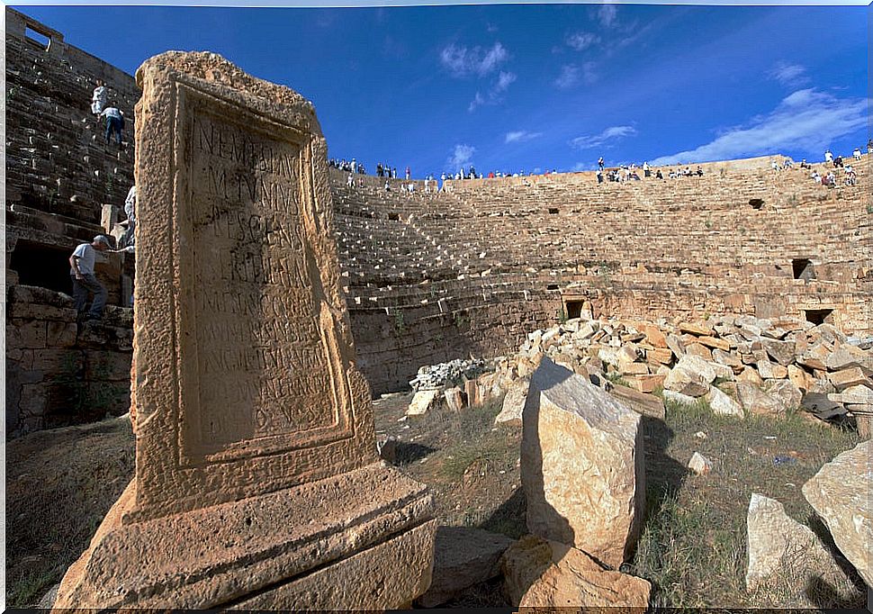 Roman amphitheaters: Leptis Magna in Libya