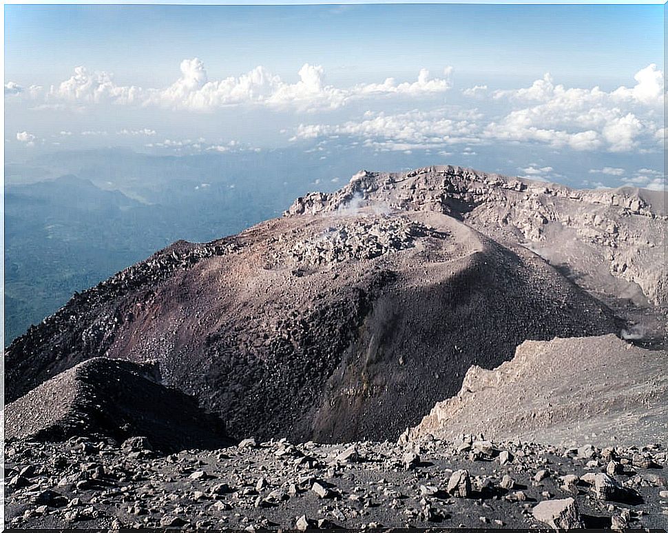 Volcano crater