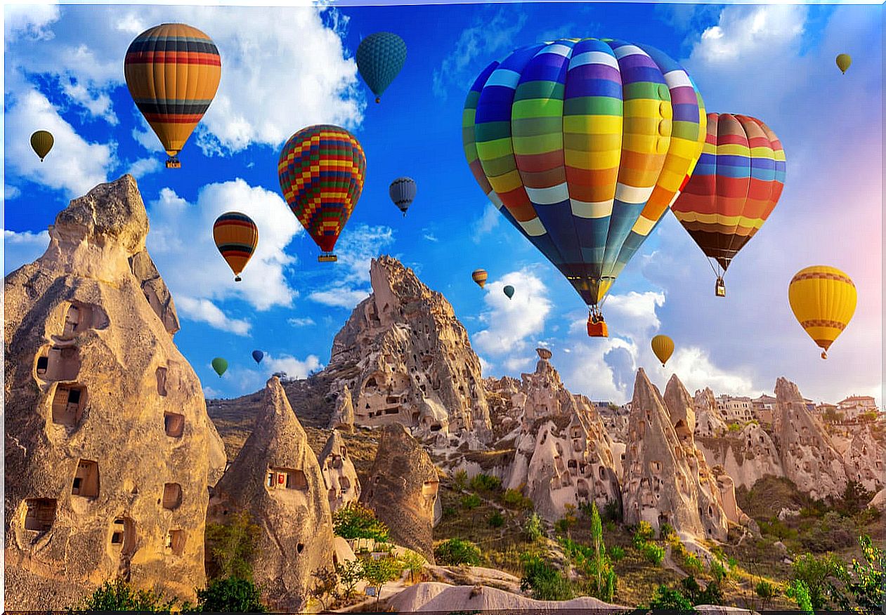 The hot air balloons in Cappadocia are a real sight to be admired.