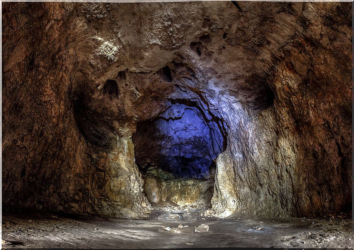 Sunlight can enter parts of the Devetashka cave.