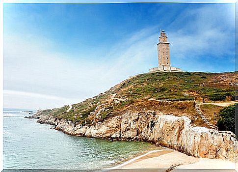 The Tower of Hercules and the Rose of the Winds in A Coruña