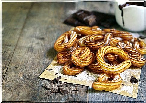 Churros, a typical Spanish breakfast