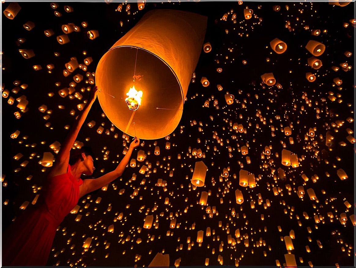 The Yi Peng, the lantern festival in Thailand