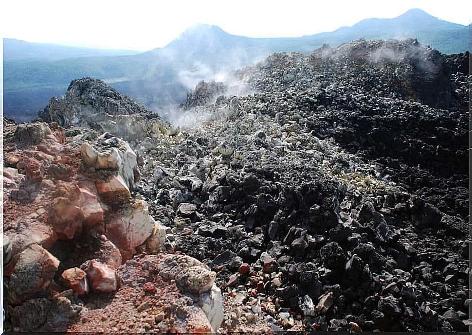 Fumaroles in Paricutín