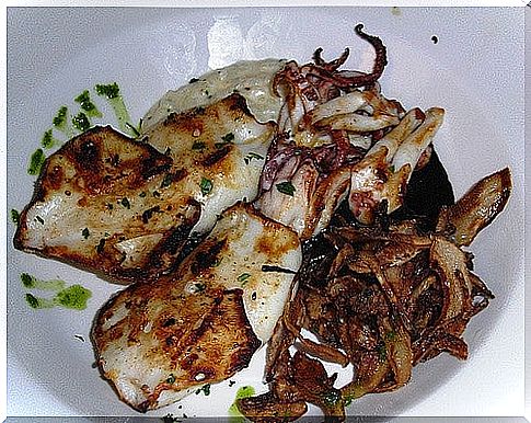 Grilled squid