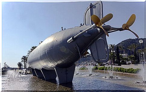 Isaac Peral's submarine in Cartagena 