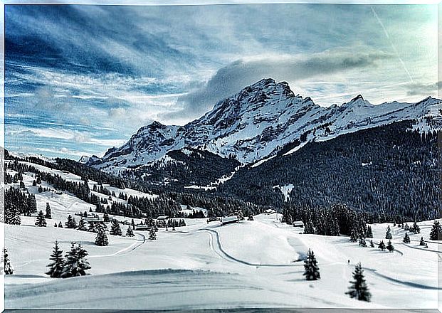 Villars ski resort in Switzerland