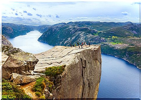 View of the Preikestolen in Norway