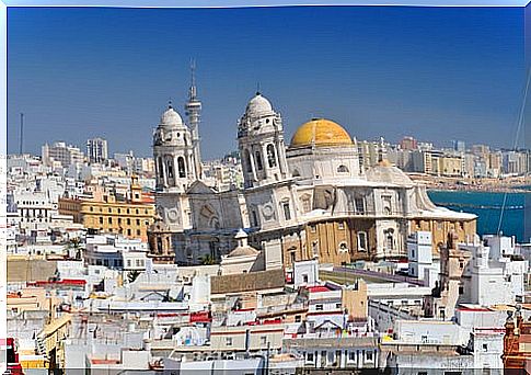 View of Cádiz capital from the Tavira tower