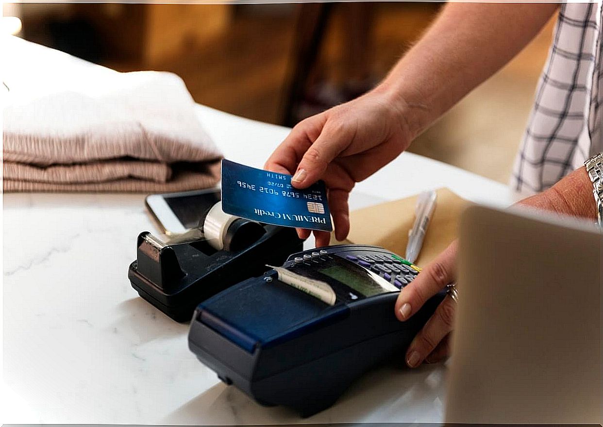 Man paying with a credit card