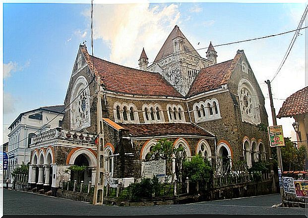 Galle street in Sri Lanka